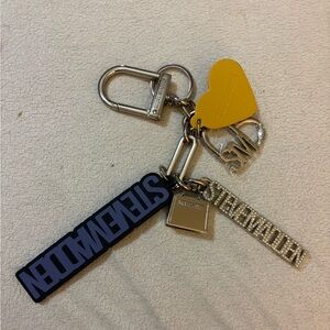 Steve Madden Yellow Heart and Silver Charm Keychain